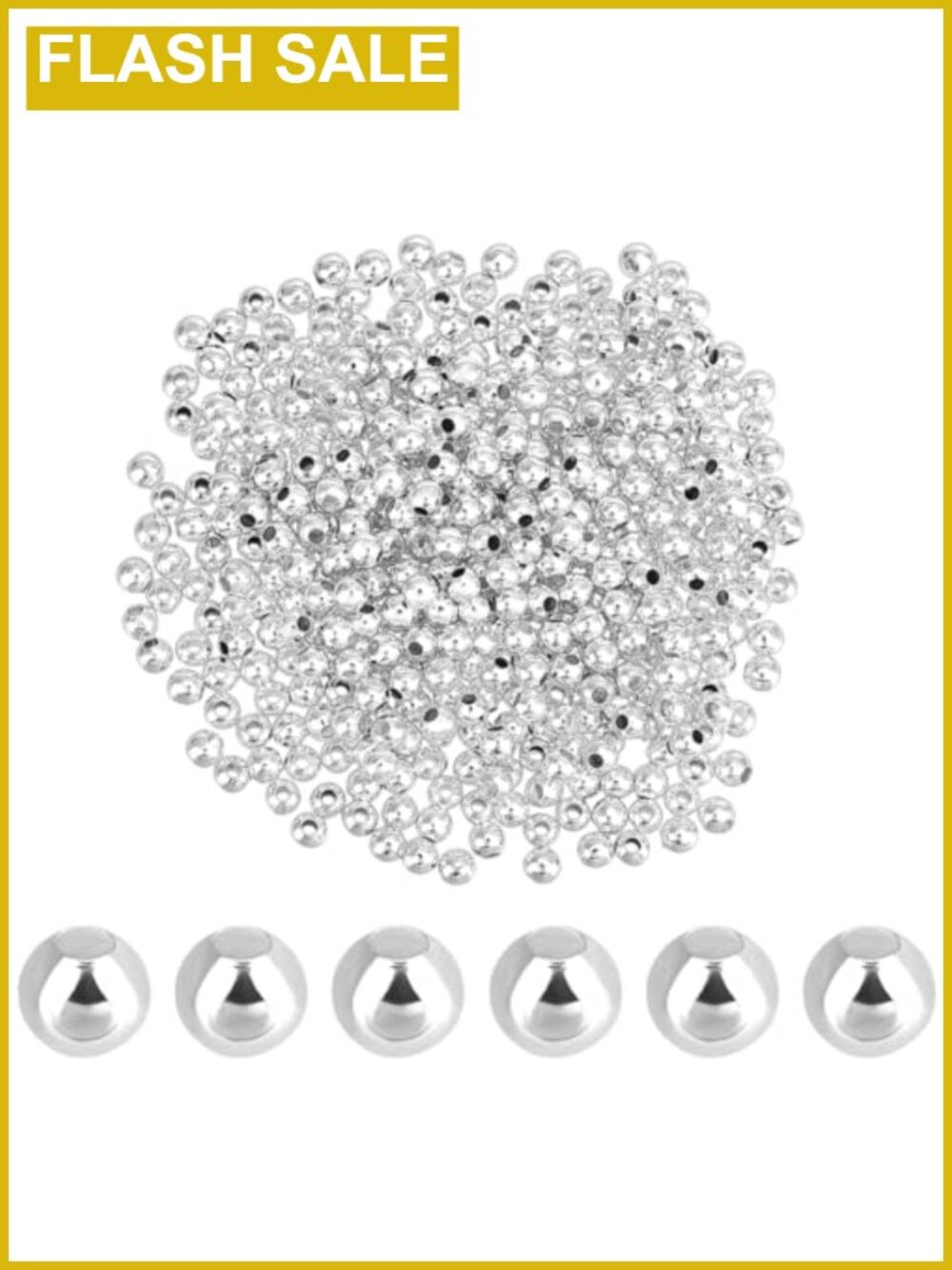 600pcs 925 Sterling Silver Plated Round Beads 3mm Spacer Loose Beads for